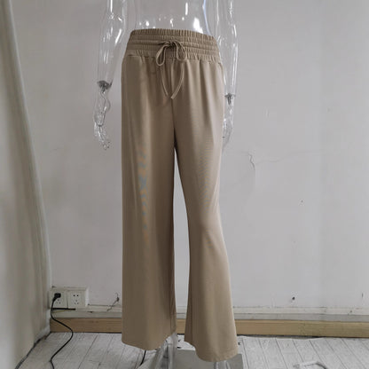 High waist wide leg pants for women with elastic waistband and practical pockets Chic und Stil