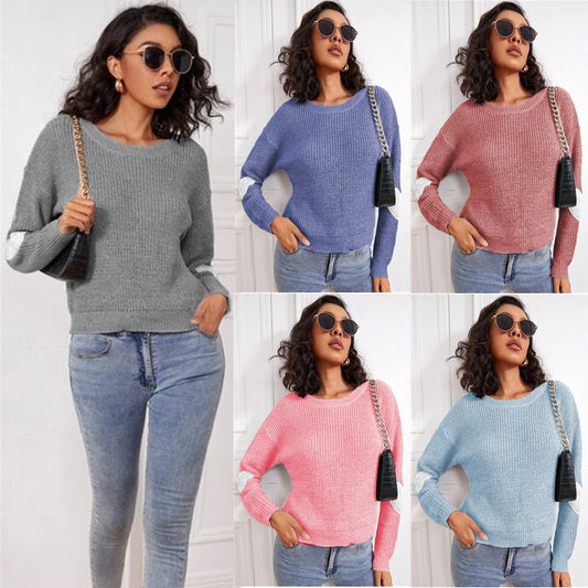 Ladies casual knit pullover with trendy mesh design Chic and Style