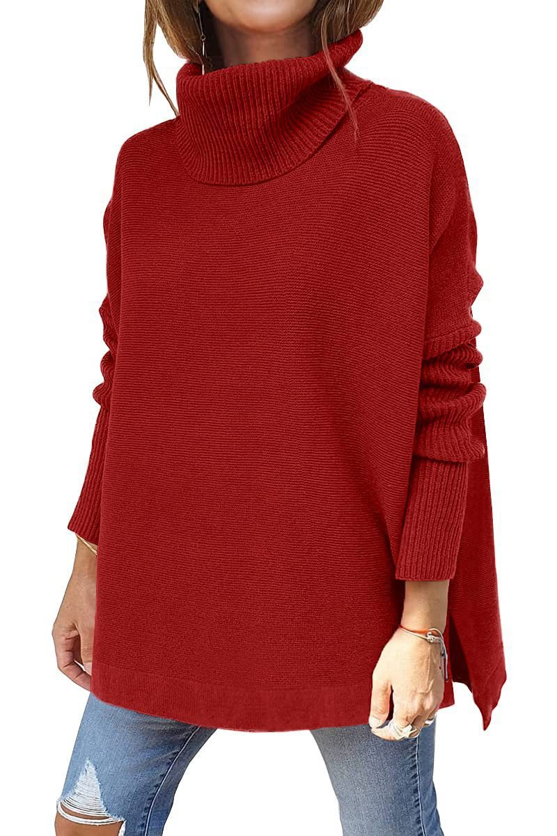 Pull roulé confortable pour femmes avec un motif en tricot doux Chic und Stil