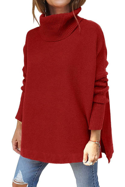 Pull roulé confortable pour femmes avec un motif en tricot doux Chic und Stil