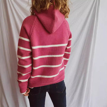 Pull décontracté pour femmes avec col structuré et motif rayé tendance Chic und Stil