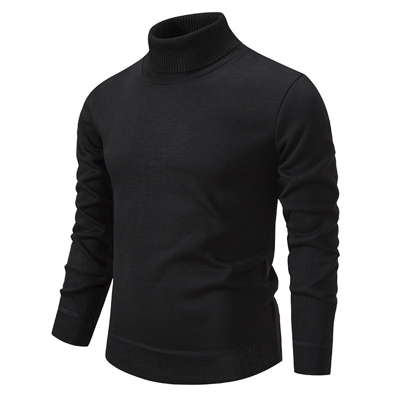 Pull à col roulé pour hommes en tricot doux avec design structuré Chic und Stil