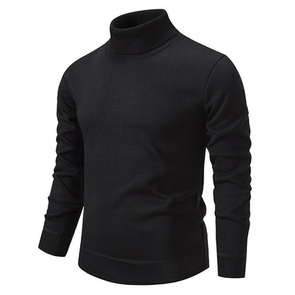 Pull à col roulé pour hommes en tricot doux avec design structuré Chic und Stil