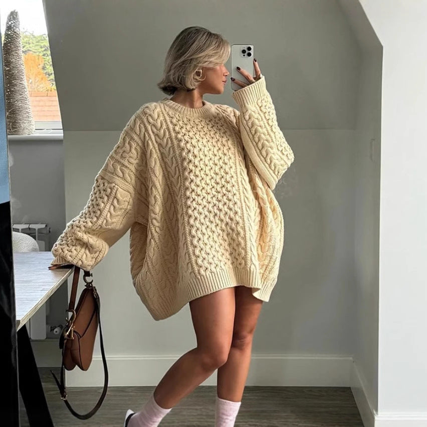 Pull en tricot surdimensionné pour femmes avec motif de torsade Chic und Stil