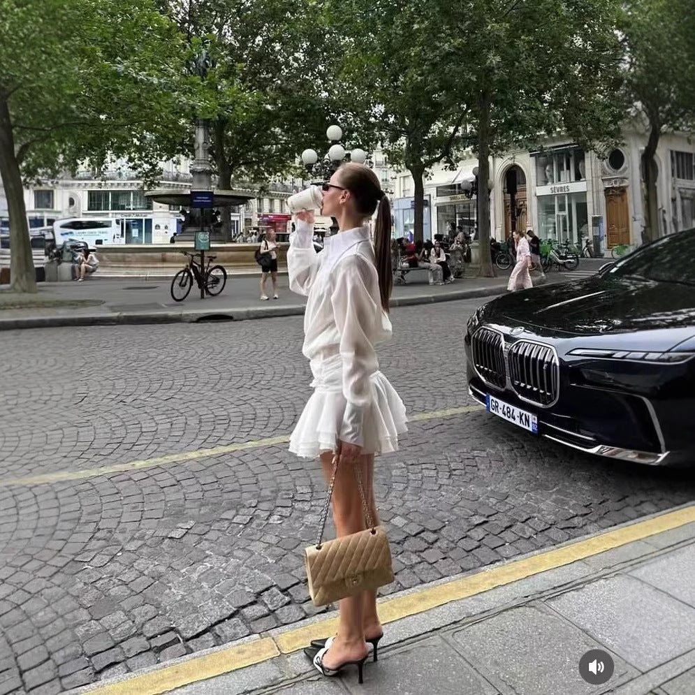 Robes blouses pour femmes avec un élégant détail de volants Chic und Stil
