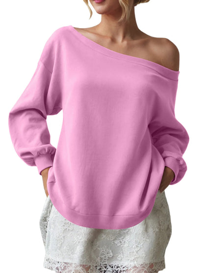 Dames créatif Sweat-shirt surdimensionné avec détails d'épaules Chic und Stil
