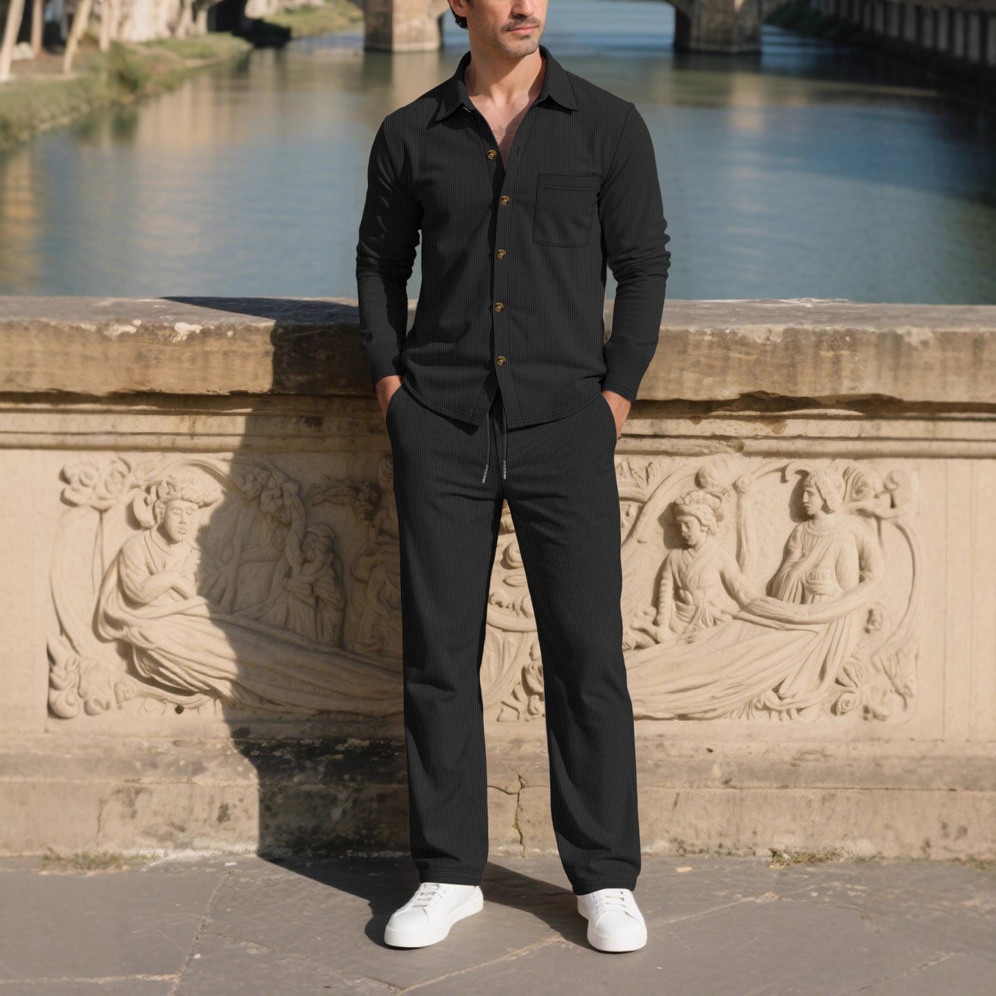 Costume décontracté élégant pour hommes avec design structuré et poches pratiques Chic und Stil