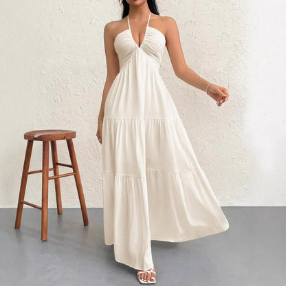 Robe maxi à bretelles pour dames avec volants Chic und Stil