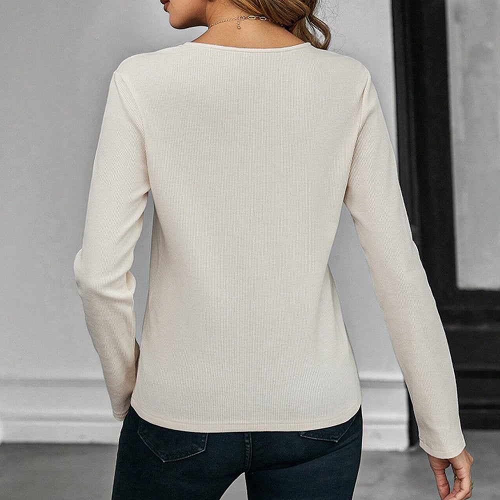Body à manches longues pour femmes avec découpe en forme de clé et tricot côtelé élégant Chic & Stil