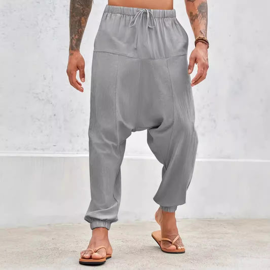 Casual harem pants for men with elastic waist and deep pockets Chic and Style