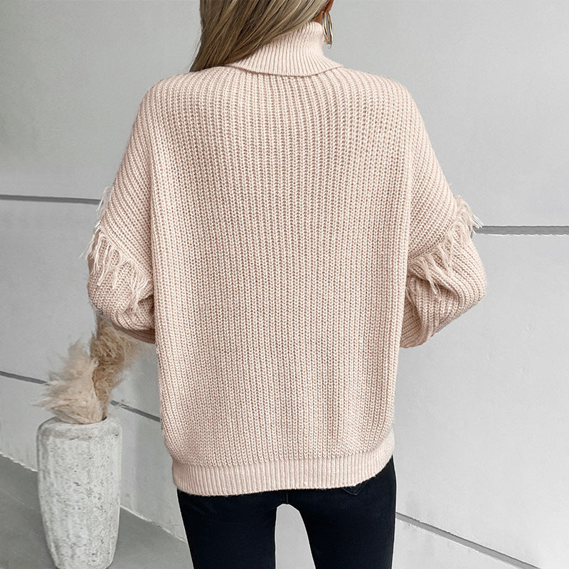 Pull en tricot pour femmes avec col montant et motif en torsades Chic und Stil
