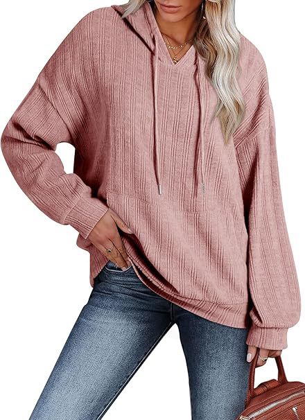 Dames Pull à Capuche Oversize avec Design Texturé Chic und Stil