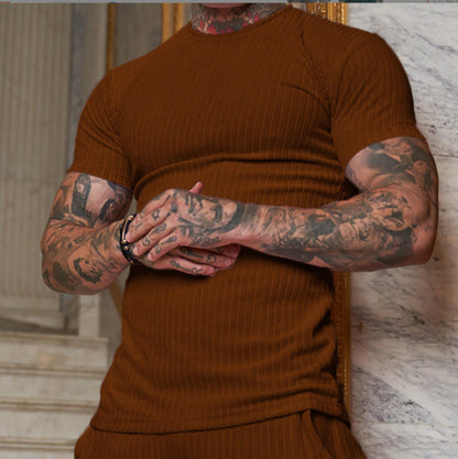 T-shirt ajusté en rib pour homme Chic und Stil