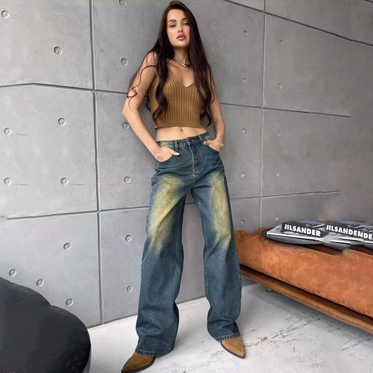 Dames Hauts Jeans taille haute avec coupe décontractée Chic und Stil