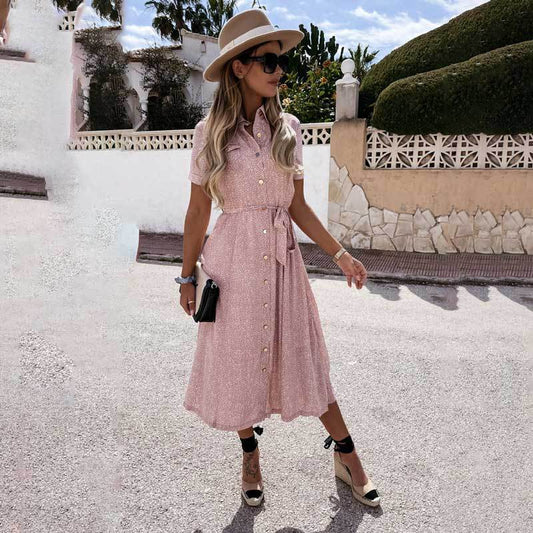 Robe midi utilitaire à boutons pour femmes Chic und Stil