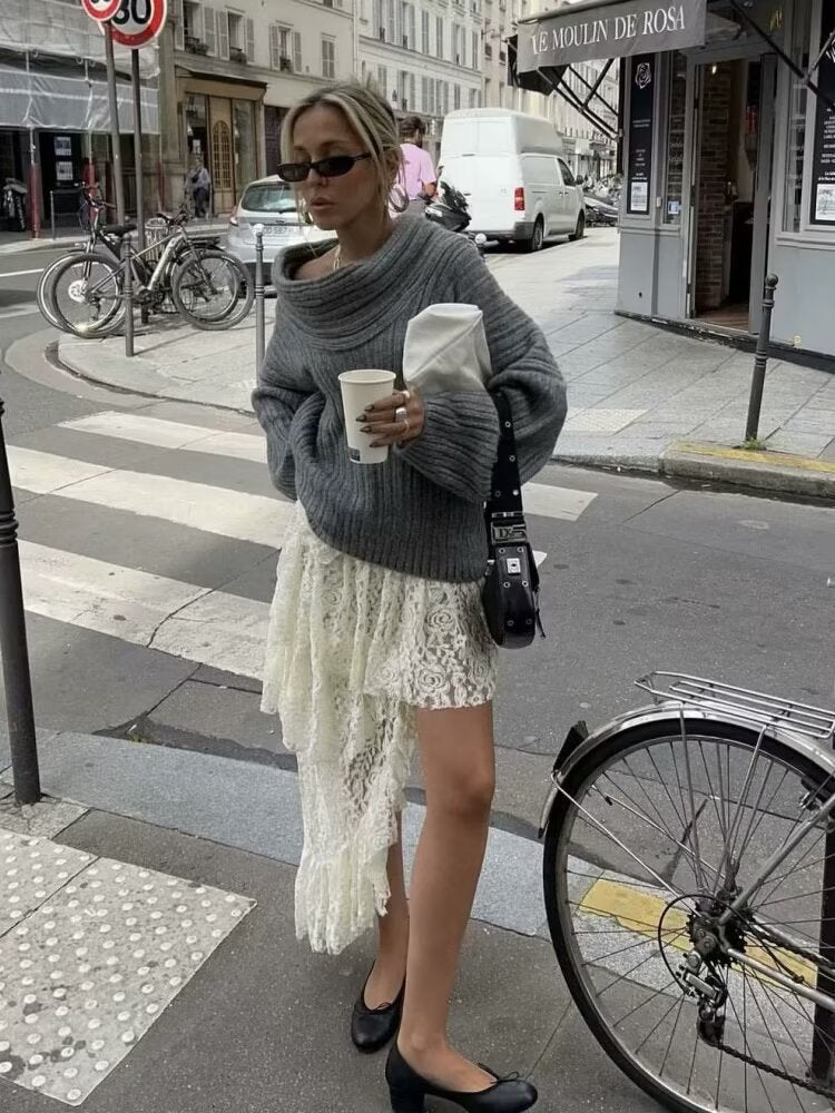 Femme pull à col roulé élégant et confortable Chic und Stil