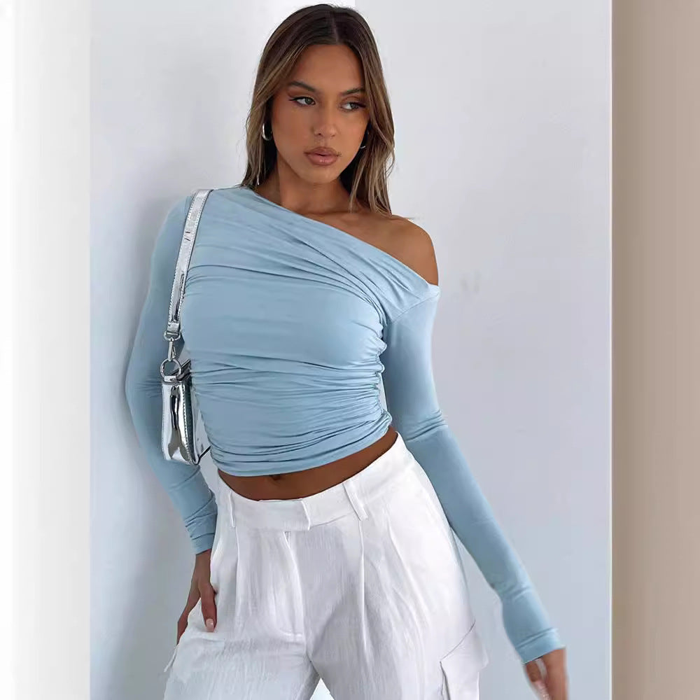 Chemise oversized stylée pour femmes avec col décalé et fronces Chic und Stil