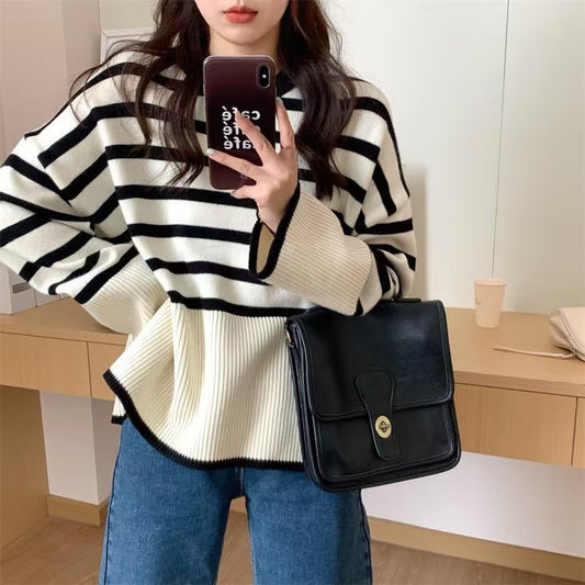 Pull en tricot confortable pour femmes avec des rayures Chic und Stil