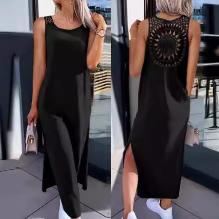 Robe Maxi dos en crochet Chic und Stil