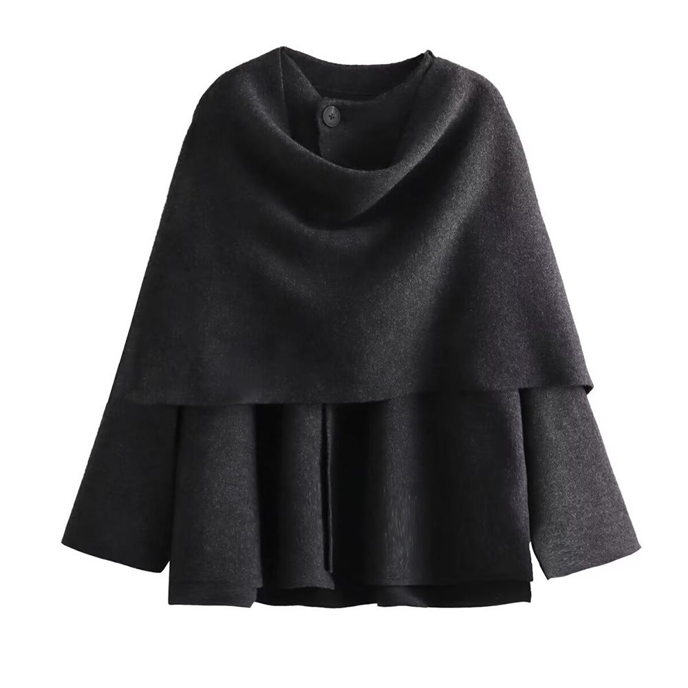 Dames élégant Cape en laine Chic und Stil