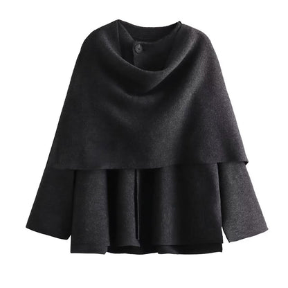 Dames élégant Cape en laine Chic und Stil