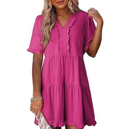 Robe d'été légère pour femmes avec détails en volants Chic und Stil