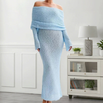 Robe maxi off-shoulder pour dames avec une structure élégante Chic und Stil