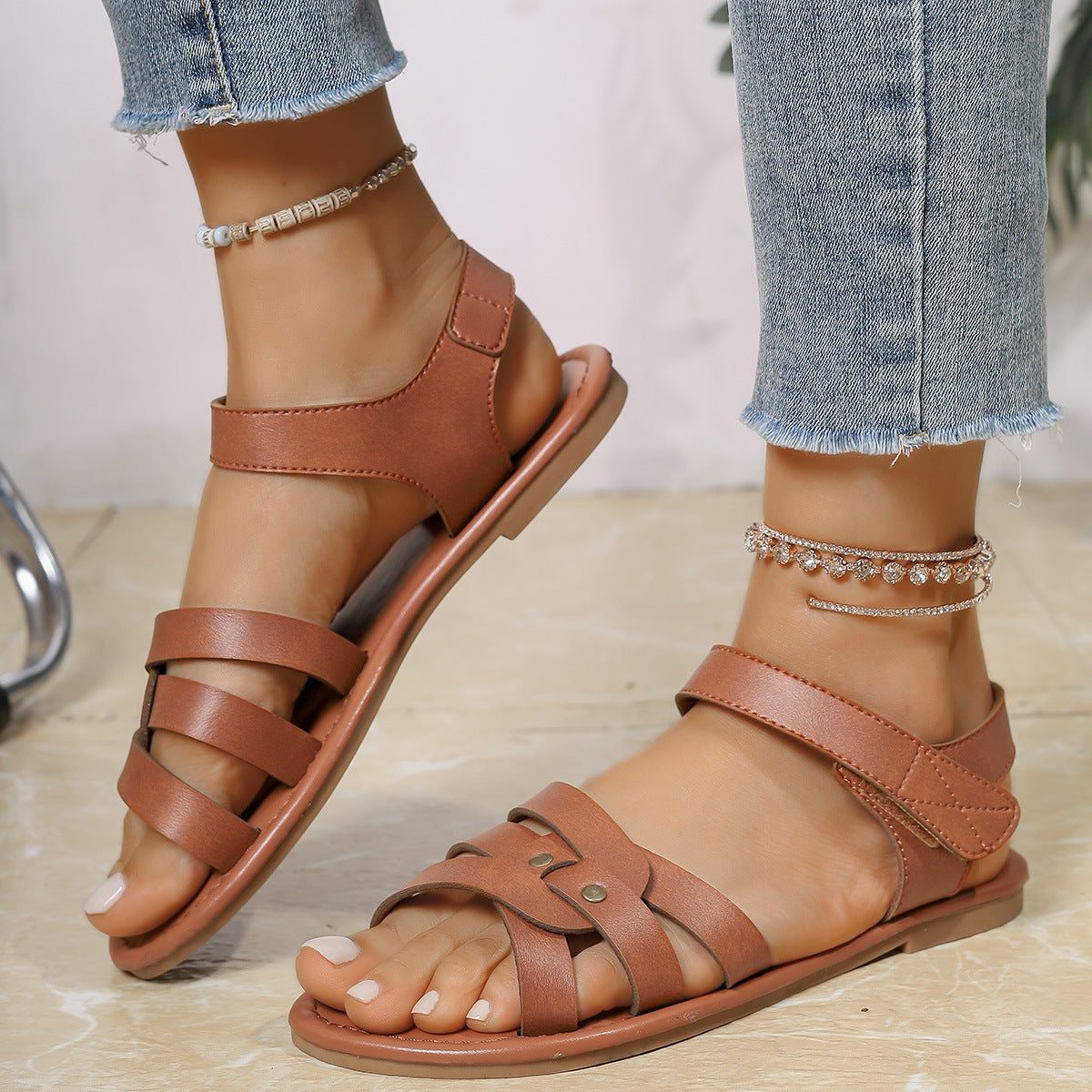 Sandales pour femmes au design décontracté et moderne Chic und Stil