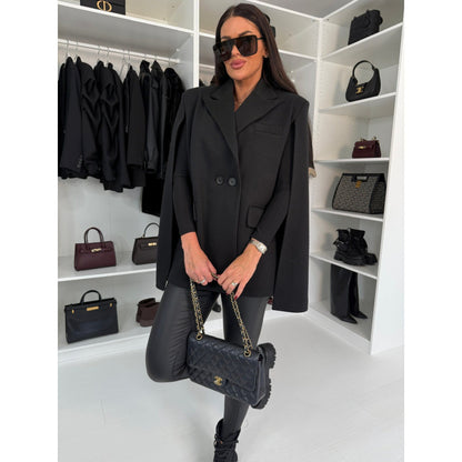 Women blazer cape double-breasted Chic and Style