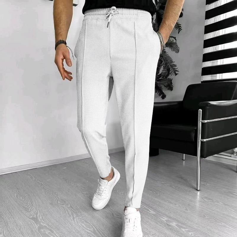 Casual men's leisure pants with elastic waist and stylish structural design Chic and Style