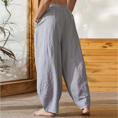 Casual linen pants for men with elastic waist Chic and Style