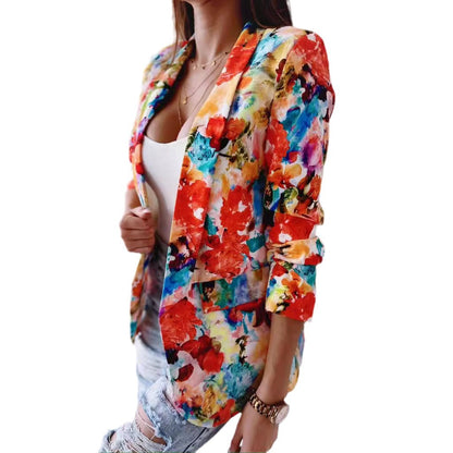 Blazer pour femmes avec imprimé floral et coupe décontractée Chic und Stil