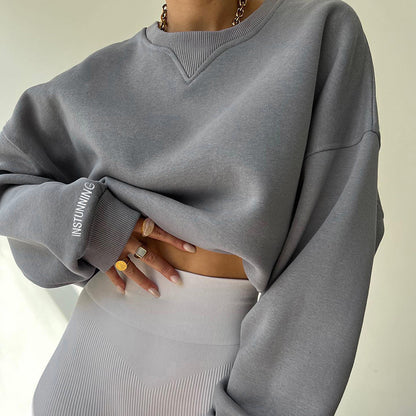 Sweatshirt décontracté pour femmes oversized avec des manches raglan et des coutures détaillées spéciales Chic und Stil