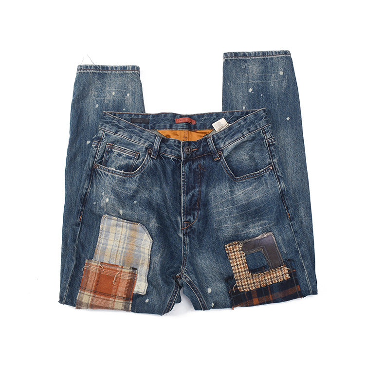 Women’s jeans with creative patchwork design and casual fit Chic and Style