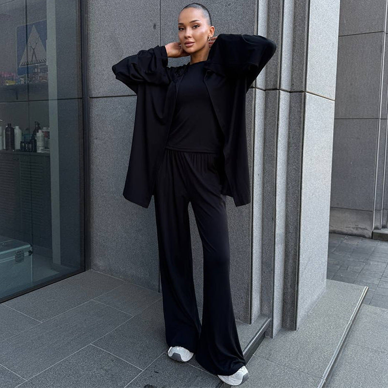 Dames combinaison de loungewear élégante avec capuche et coupe ample Chic und Stil