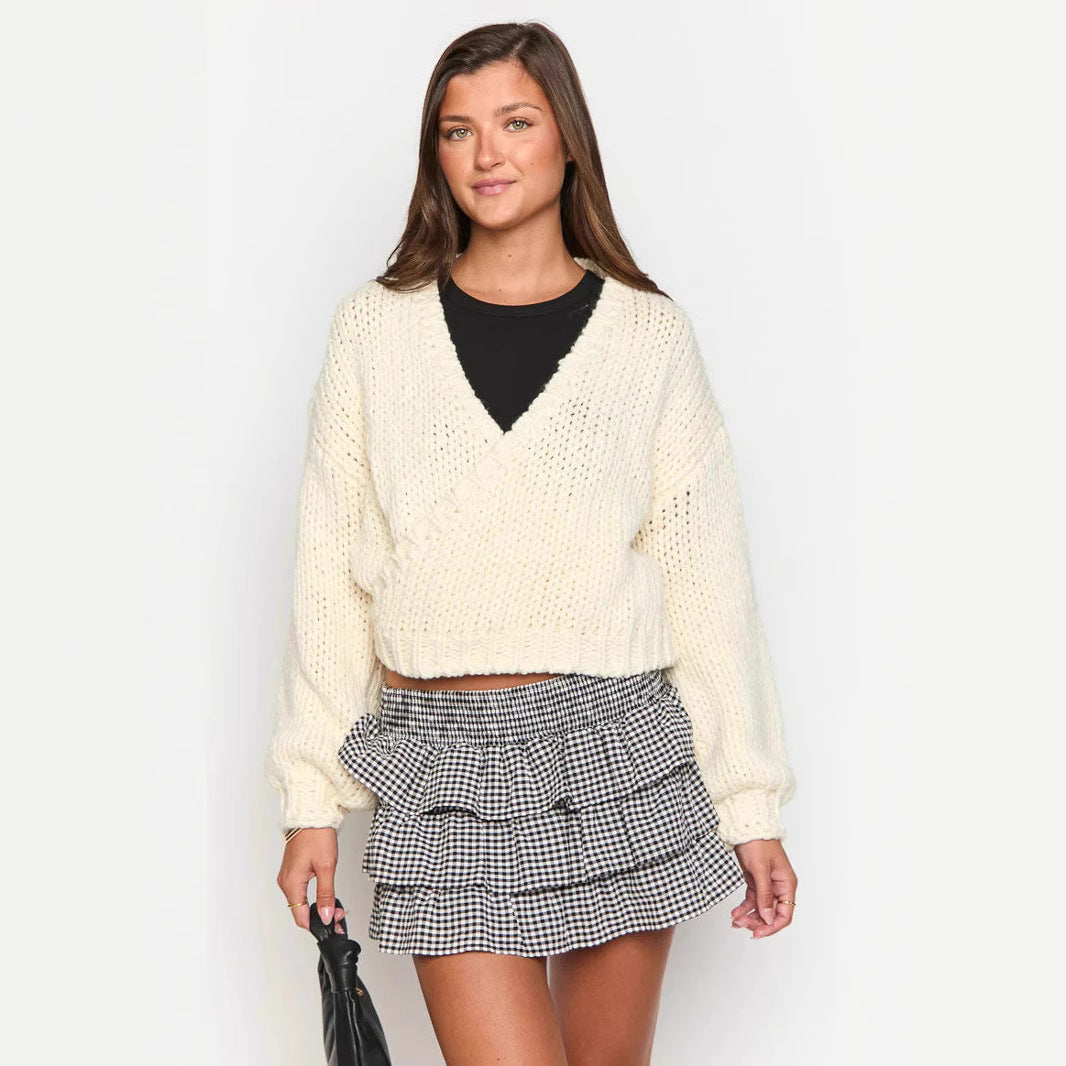 Pull en tricot confortable pour femmes avec un design moderne à enroulement Chic und Stil