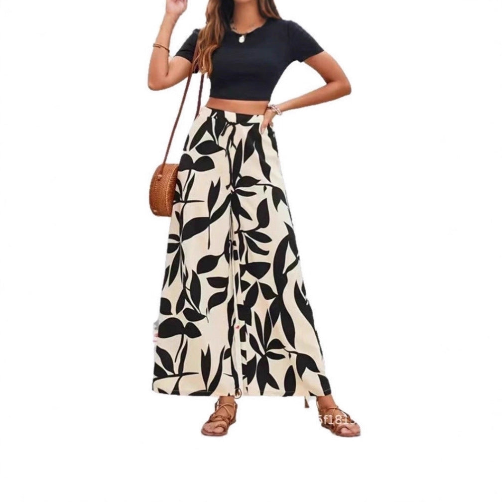 Wide palazzo pants for ladies with floral pattern Chic and Style