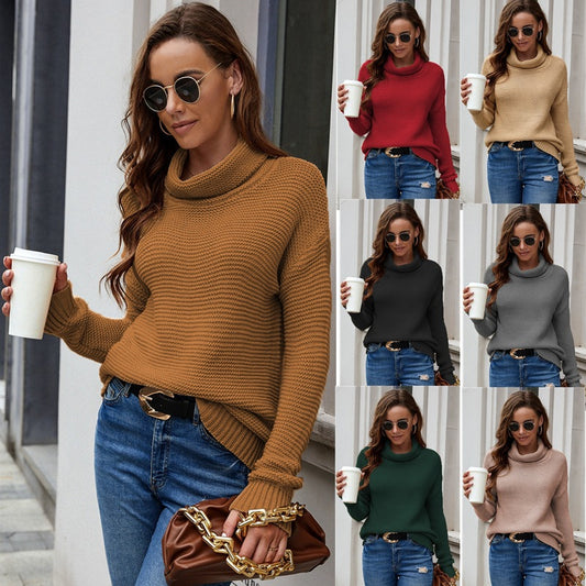 Pull en tricot confortable pour femmes avec col montant et surface texturée Chic und Stil