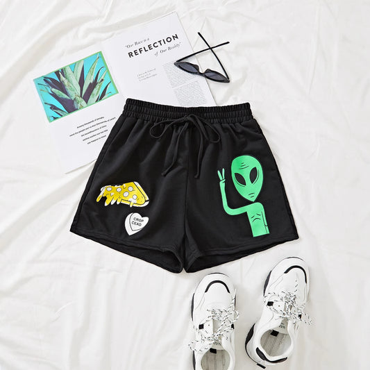 Femme Shorts colorés avec des imprimés amusants et taille élastique Chic und Stil