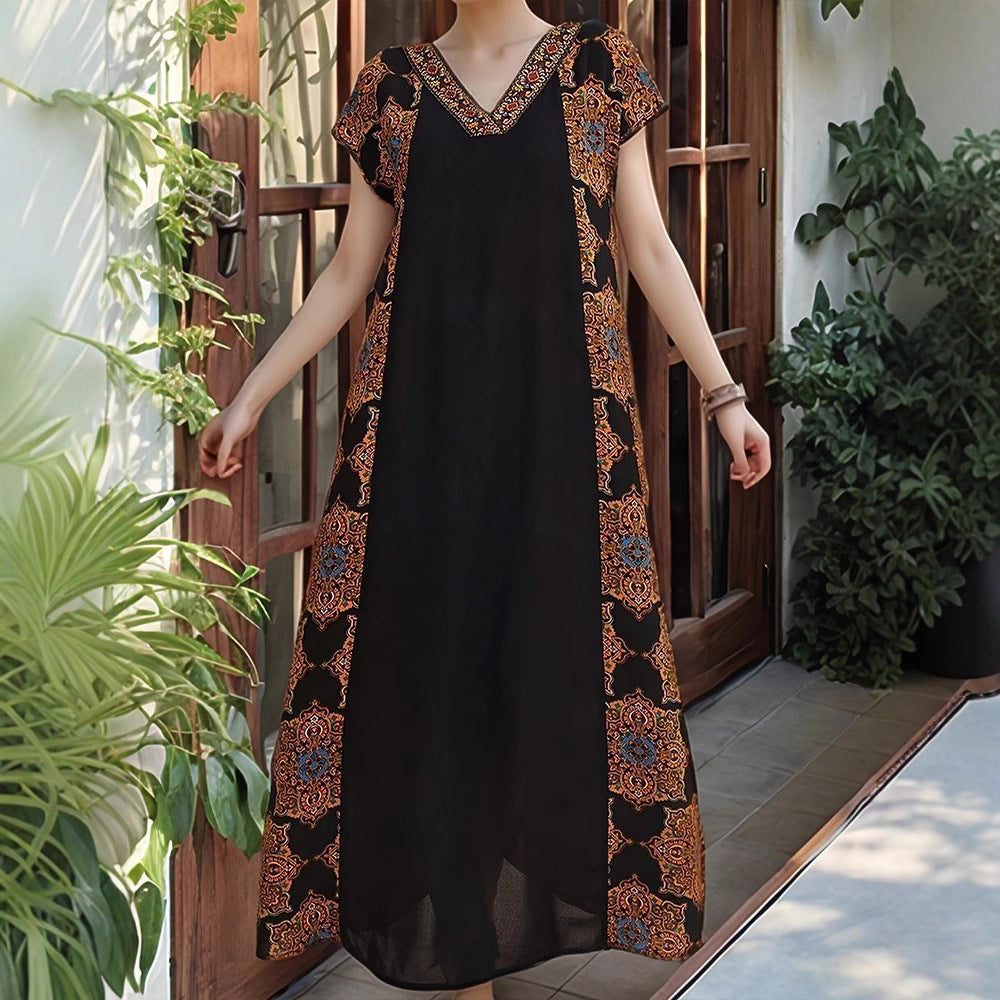 Robe maxi pour femmes avec des détails de broderie élaborés et une coupe fluide Chic und Stil