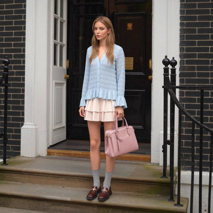 Dames Cardigan léger et élégant avec ourlet à volants Chic und Stil