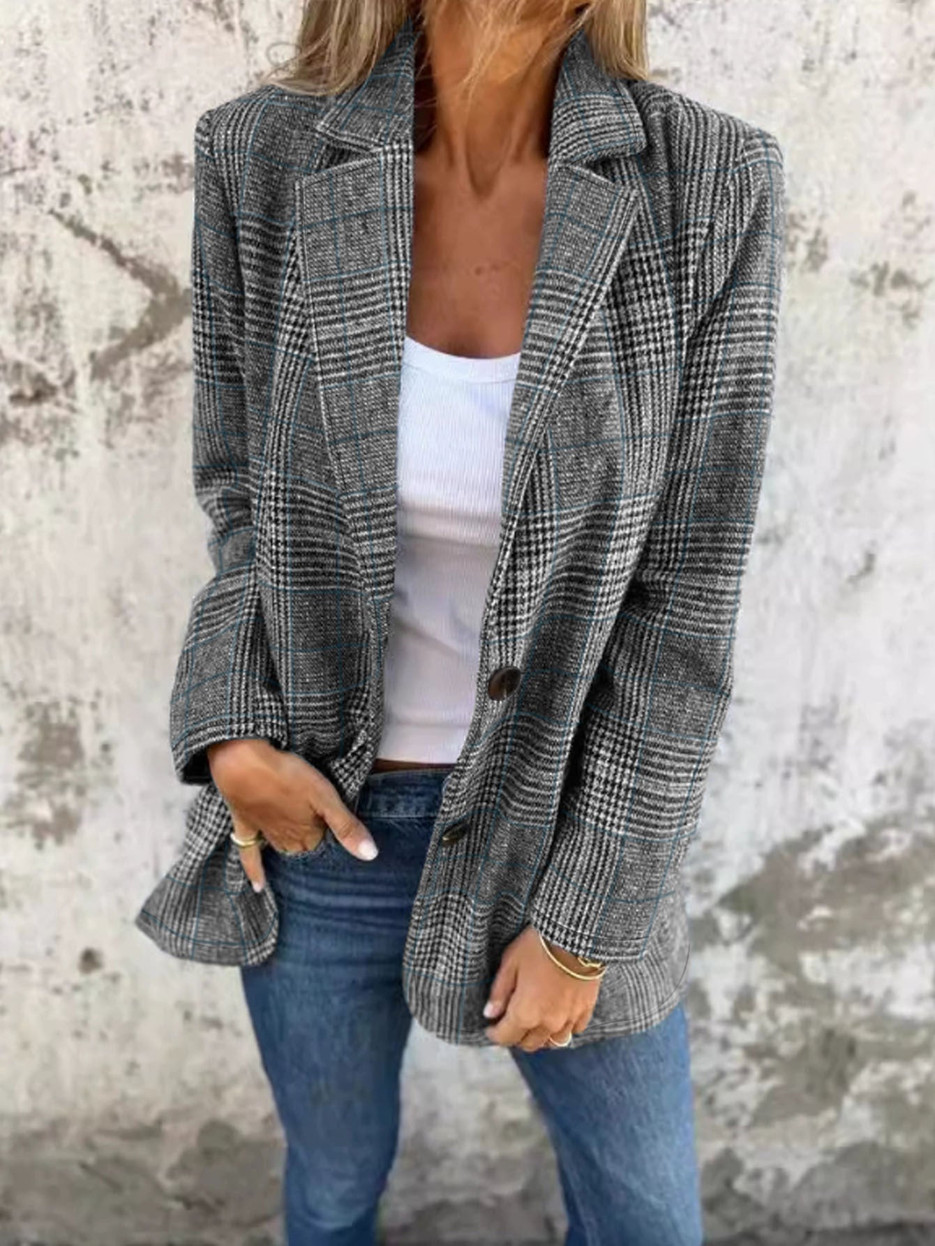Dames Blazer à carreaux Chic und Stil