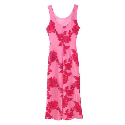 Robe maxi femme avec broderie florale et coupe élégante Chic und Stil