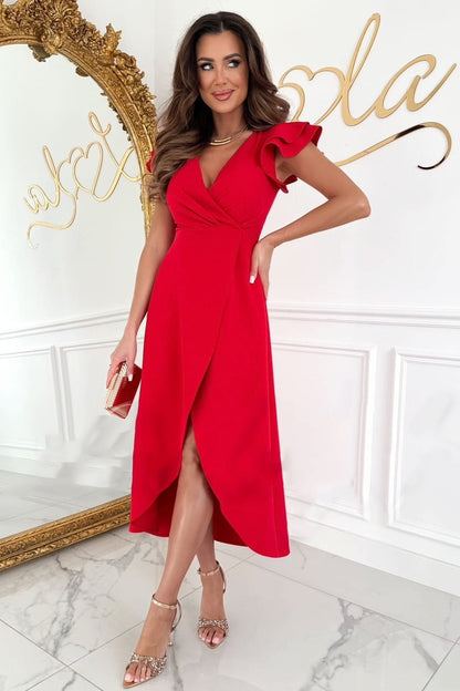 Robe midi enveloppante élégante pour femmes Chic und Stil
