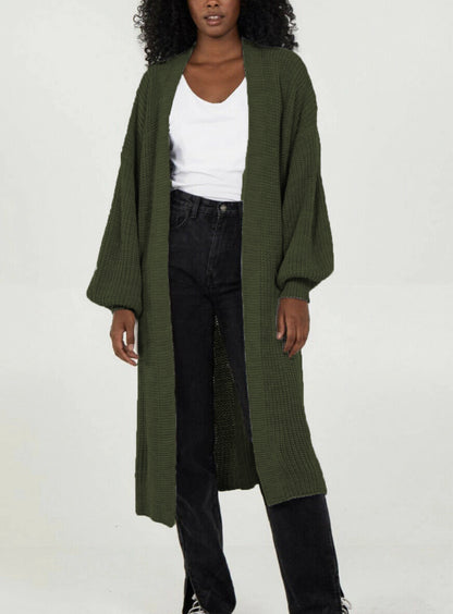 Cardigan en tricot grande taille pour femmes avec des manches volumineuses et une ouverture sur le devant Chic und Still