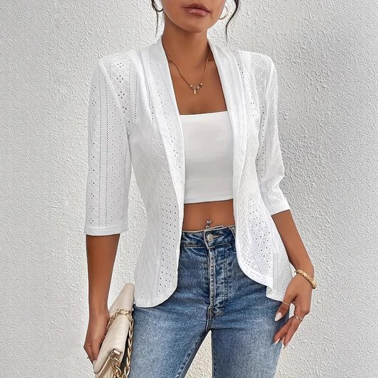 Veste blazer élégante pour femmes avec design perforé et coupe cintrée Chic und Stil