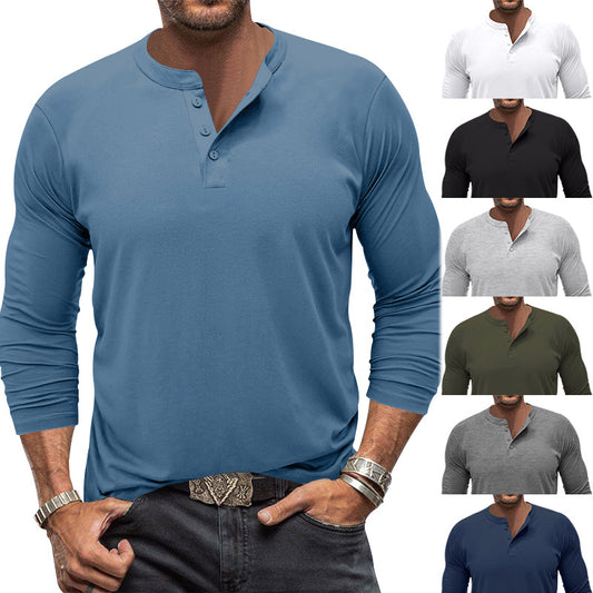 Chemise Henley à manches longues pour homme avec col moderne et détails de boutons pratiques Chic und Stil
