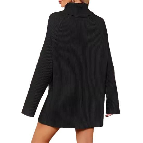 Dames pull en cachemire à maille fine avec col haut et coupe ample Chic und Stil