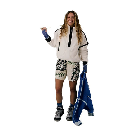 Dames Fleece Sweatshirt avec demi-zip Chic und Stil