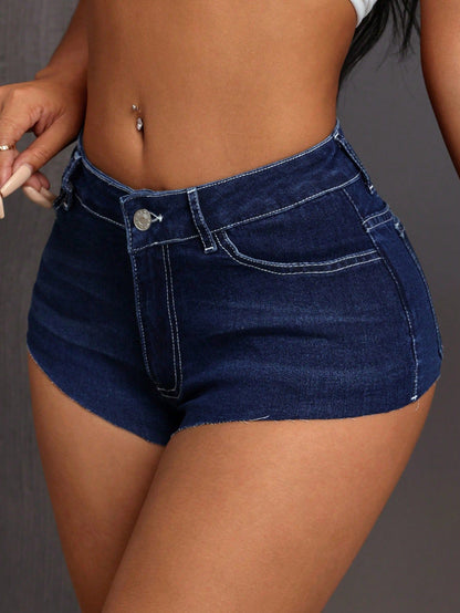 Shorts en denim à taille haute pour femmes au design tendance Chic und Stil